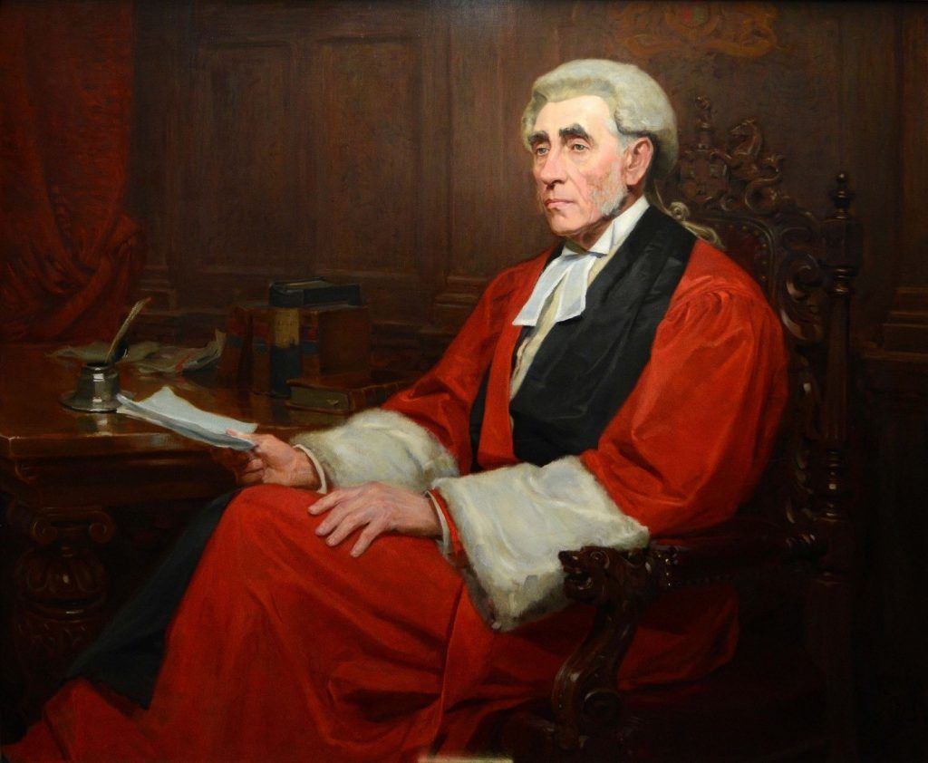 'Portrait of Sir Gainsford Bruce by Ralph Hedley, 1897
(in Middle Temple Bench Apartments – hung at the top of the staircase above the Armoury)'.
Copyright Middle Temple