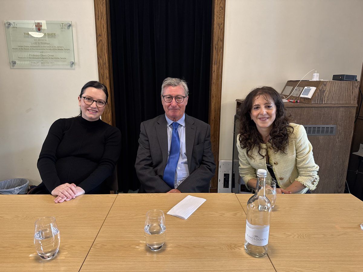 Coco Keene, Master Vincent Coughlin and Elena Elia at the 'Career Pathways to, and within, the Employed Bar' event on Tuesday 19 May