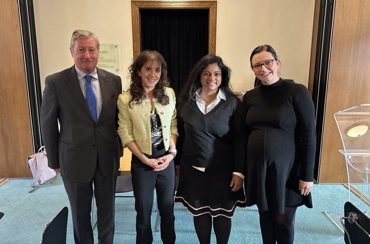 Master Vincent Coughlin, Elena Elia, Chamali Fernando and Coco Keen at the 'Career Pathways to, and within, the Employed Bar' event on Tuesday 19 May
