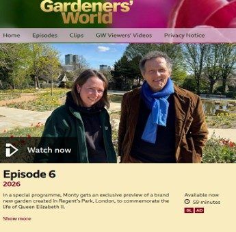 Former assistant gardener, Fiona Packe with Monty Don